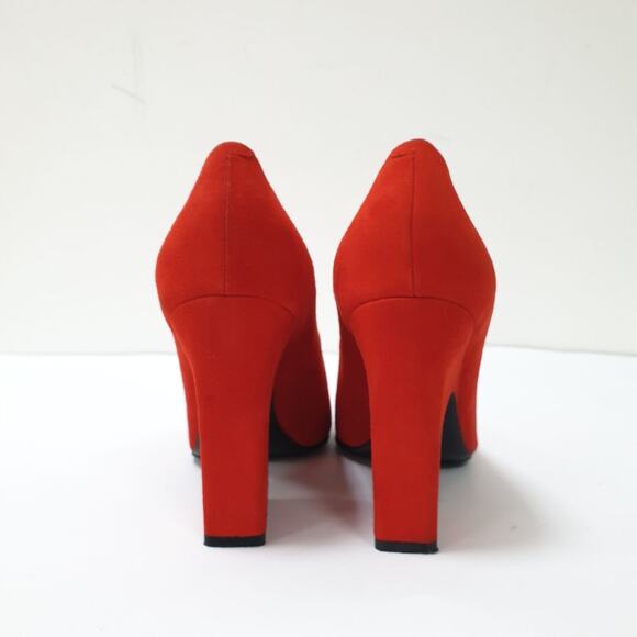 Celine Bright Red Suede Heels Pumps Sz.38 - Picture 5 of 7